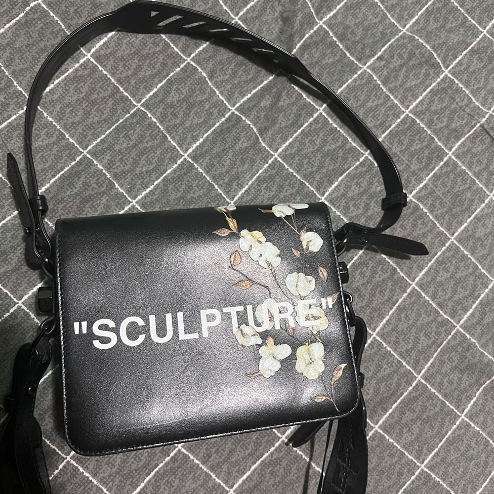 Black “Off White” Leather Bag